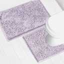 Bathroom Rugs Chenille Bath mat 2 Piece Set, Super Absorbent, Strong PVC Non Slip Backing, Bath mats for Bathroom, Plush Shaggy, Thick, Machine Washable, Bathtub, Toilet.(Lavender)