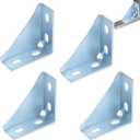 90 Degree Gusseted Fitting for 1-5/8" Strut Channel,4 Hole Heavy Duty Steel Right Angle Connector Brackets for 1 /2" Bolt, 5 mm Thick Unistrut Hardware(4 Pack)