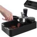 Espresso Tamping Station with Knock Box, 3-in-1 Coffee Organizer Compatible with 51/54/58mm Tamper, Anti-Slip ABS Storage & Barista Tools Holder