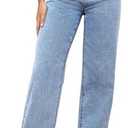 LBDLONGBIDA Women's Straight Leg Jeans Tummy Control Trendy High Waisted Stretchy Casual Denim Pants Baggy Trousers M