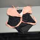 Daci Women Pink and Black Plus Size One Piece Swimsuits High Waisted Tummy Control Swimwear Cutout Lace up Monokini 22W