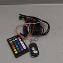 Replacement Controller with Handlebar Switch Brake Turn Signal Smart Energy-Saving Functions APP/RF Remote Control, 4Pin Control Box with 5A Fuse for Motorcycle RGB LED Underglow Lights