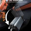 Coolpow Retractable Car Charger Adapter4 in 1 Fast ChargingRetractable Car Charger USB C Car Phone Charger USB C Cigarette Lighter Charger Adapter Car Charging Block Cube for iPhone 17 Pro Max 16 15 (Gray)