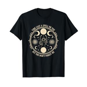 Time Cast A Spell On You But You Won't Forget Me Witchy Moon T-Shirt size Small