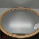 Sawsile Round Wood Mirror,30 inch Circle Rustic Farmhouse Natural Wooden Frame Boho Beads Wall Mirror for Bathroom, Living Room, Bedroom or Entryway