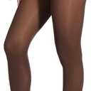 Indestructible Tights for Women, Rip Resistant Pantyhose, 40D Semi Sheer T-Crotch Control Top Stockings (Large, Mocha)