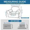 H.VERSAILTEX Stretch Armchair Slipcover 2 Piece T Cushion Chair Covers for Living Room Furniture Cover Suit for Box Cushion, Spandex Jacquard Fabric Small Checks(Armchair-Oversized, Ivory)