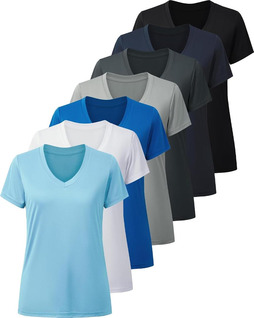 BALENNZ Workout Shirts for Women, Moisture Wicking Quick Dry Active Athletic Women's Gym Performance T Shirts XL