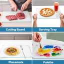 4 Pack Tempered Glass Cutting Board with Anti-Slip Pads, 2 Sizes Rectangle Clear Glass Tray Heat-Resistant Chopping Board for Kitchen Countertop, House Warming Gifts, Non-friable