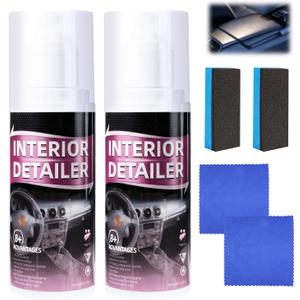 2pcs Car Interior Cleaner,Deep Cleaner Polishing, Large 15 Ounce Capacity Interior Detailer, Tire Cleaner, Suitable for Cleaning Rubber, Plastic, leather Surfaces Inside the Car