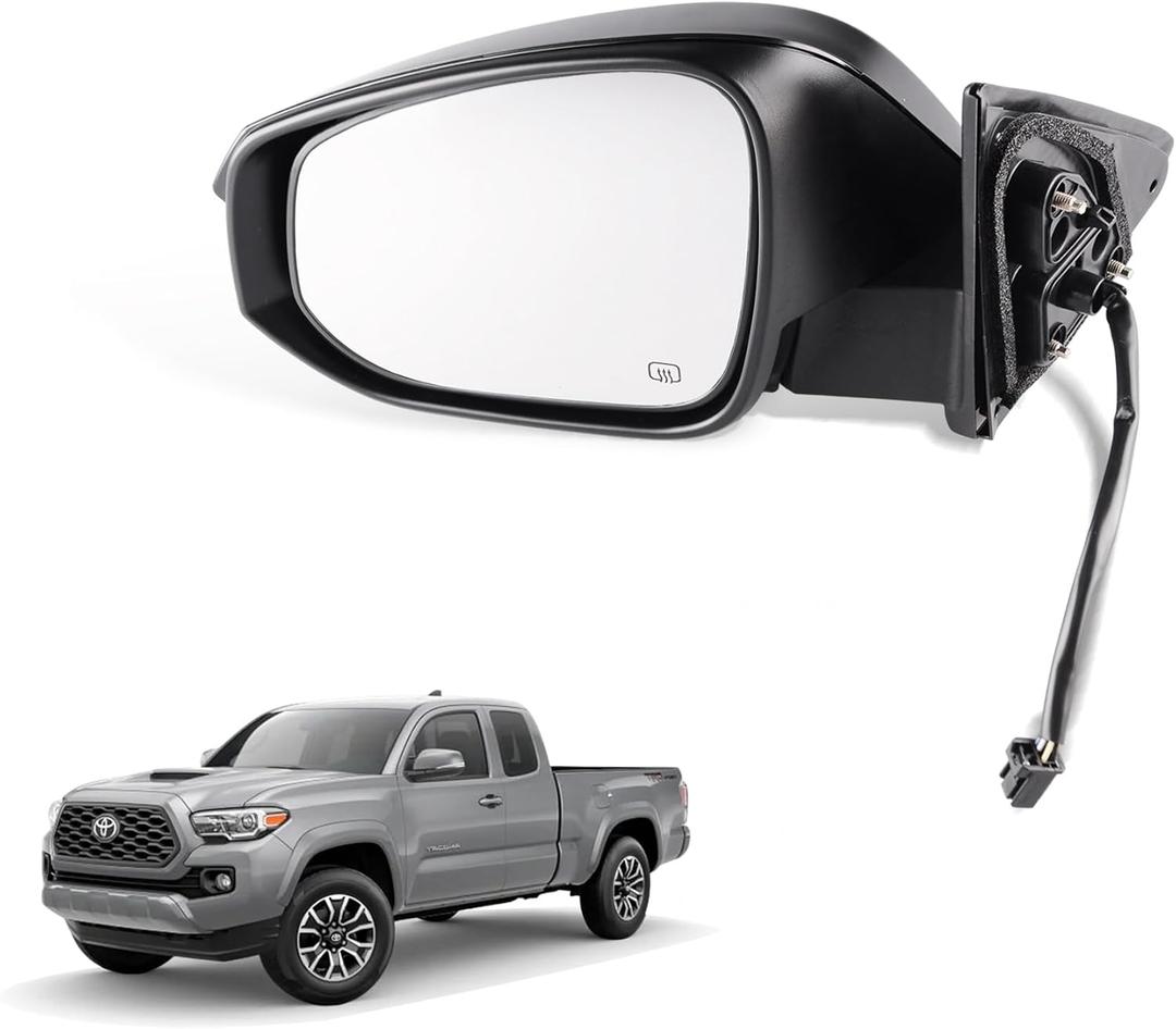 Left Driver Side Power Heated Side View Mirror Manual Folding Compatible for Toyota Highlander 2014-2019 Replaces 87940-0E130 TO1320317 (6Pins)