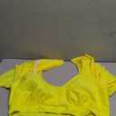  Bikini Tops for Women Cropped StrapCore Tankini Tops Beach Padded Knot Twist Cut Out Adjustable Swimwear Top Only, Yellow, 3XL