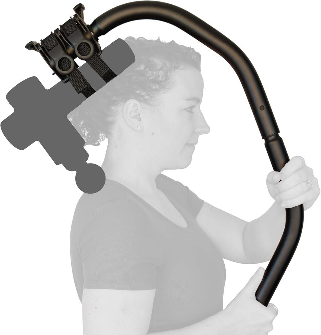 BackBadger Flex Massage Gun Holder for Hard to Reach Areas, Adjustable Ergonomic Handle, for Full-Body Muscle Pain Relief in Back, Neck, Shoulders, Legs, Feet, Compatible with Most Massage Guns