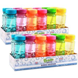 Big Bubble Bottle 24 Pack - 4oz Blow Bubbles Solution Novelty Summer Toy - Activity Party Favor Assorted Colors Set Big Bubble Bottle 24 Pack - 4oz Blow Bubbles Solution Novelty Summer Toy - Activity Party Favor Assorted Colors Set