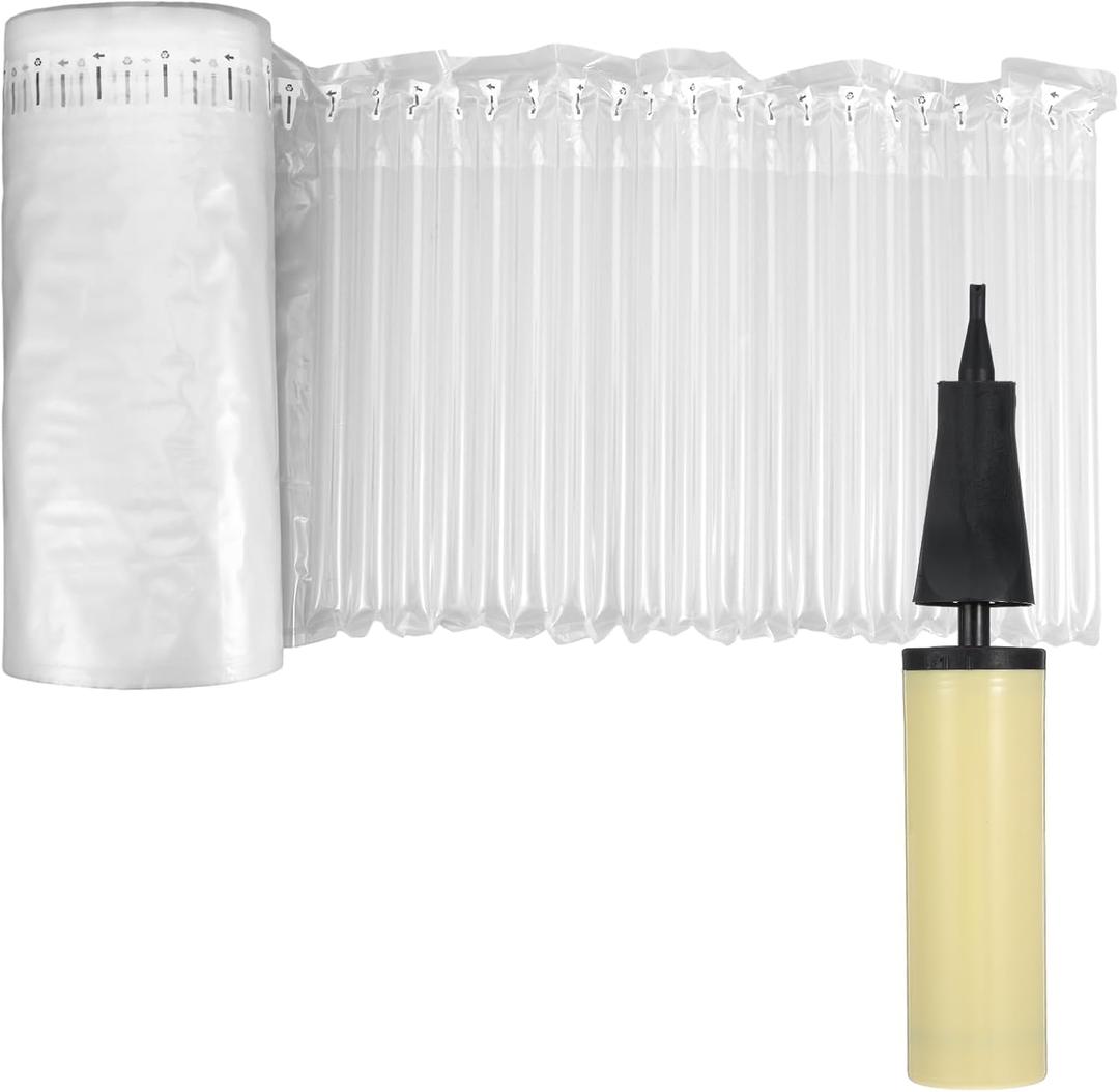 Large Bubble Wrap with Pump - 12"x164' Inflatable Air Pillows for Shipping, Air Pockets Bubble Wrap for Packing Moving Supplies Box Filler Purse Stuffering