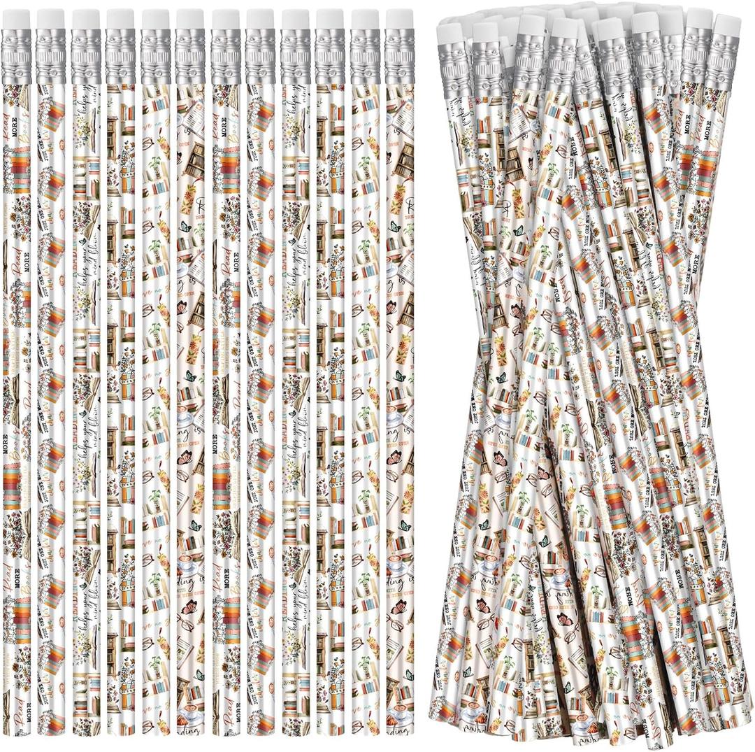 Fullhawl 120 Pcs Book Lovers Pencil Bulk Reading Theme Gifts Bookish Pencils Reading Book Club Gifts Ideas for Women Readers Librarians Literary Lover Bookworms Appreciation Birthday Accessories