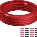 8 Gauge Wire 40 FT, Primary Automotive Power or Ground Wire, Battery Cable, Nylon Braided Jacket, Copper Clad Aluminum, Car Audio Amplifier RV Trailer Electrical Wire, with 10 Heat Shrink Tubing, Red