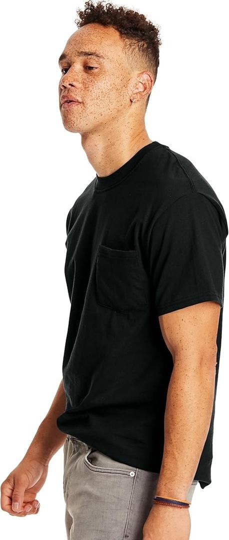 Hanes Men's Beefy Short Sleeve Pocket Tee, Smoke Gray, X-Large