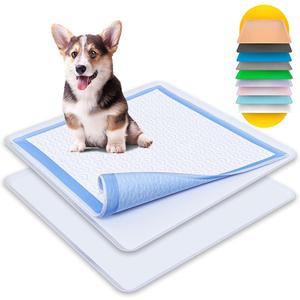 TidyFriend 2 Pack Dog Pee Pad Holder Tray - Fits Up to 24 x 24 Pee Pad Holder for Dogs - Stable Grip, Raised Edges, Quick-Wipe Silicone Surface Dog Pad Holder for Indoor Flooring Protection (Grey) (Gray)