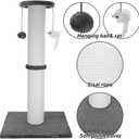Cat Scratching Post 34 Inches Heavy Duty and Thicker Cat Scratching Post Cotton Rope with Hanging Ball and Mice Scratching Post for Indoor Cats and Adult(Grey)