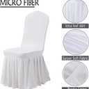Dimatic Dining Room Chair Covers Set of 6, Stretch Parsons Slipcovers with Skirt Super Fit Spandex Chair Seat Protector Cover for Dining Room, Hotel, Ceremony (White)