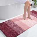 OLANLY Bathroom Runner Rugs 54x24, Extra Soft Absorbent Microfiber Bath Rugs, Rubber Backing, Quick Dry, Machine Washable Bath Mats for Bathroom Floor, Tub and Shower, Home Decor Accessories, Red