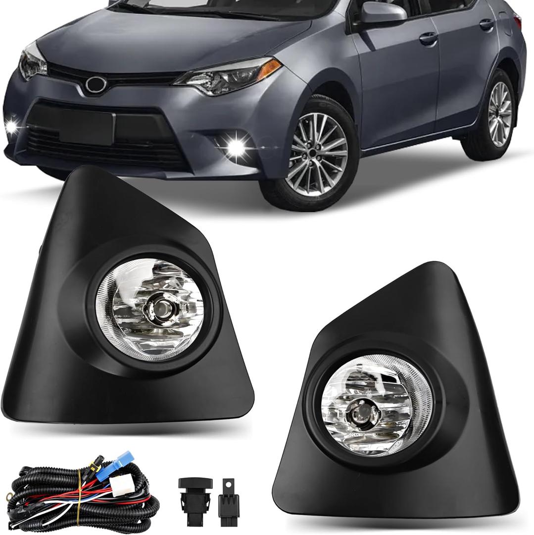 Fog Lights - Front Fog Lamps Assembly Compatible with Toyota Corolla S SE 2014 2015 2016 - Halogen Fog Lamp Kit Replacement for 8148202470, 8148102480, TO1038172, and TO1039172