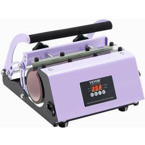 VEVOR Tumbler Heat Press Machine, 11-30oz Mug Press, Heat Up Fast and Even, Tumbler Press with Sublimation Paper, Tape and Gloves, Temp and Time Setting, for Sublimation Tumblers, Cups, Mugs, Purple