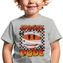 GLIGLITTR Toddler Halloween Shirts Baby boy Spooky Dude T-Shirt Funny Bandages Face Graphic Tee Bats Print Spooky Season Tops, 5-6 y
