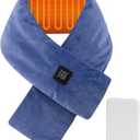 Heated Neck Wrap with 5000 mAh Power Bank, Cordless Heating Pad with Adjustable 3 Heat Settings, Soft Neck Warmer for Pain Relief, Muscle Relaxation, Portable Heated Neck Scarf (Blue)