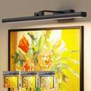 Wireless Picture Lights for Wall, 24in Battery Operated Wall Light for Painting Rechargeable CCT Rotatable Art Gallery Light with Remote Dimmable Timer for Artwork Frame Display Dartboard