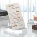 Acrylic Easel Display Stand with Adjustable Silver-Toned Hardware for Pictures, Crystal Clear Acrylic Stand with Floating Appearance for Cookbook, Invitation and Plates