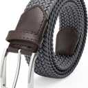 FAIRWIN Men's Golf Belt, Stretch Braided Elastic Woven Casual Jeans Belts 1 3/8" Nylon Web Work Belts for Men