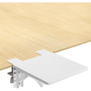 suptek Ergonomics Desk Extender Tray, 9.5"x9.1" Clamp on Table Mount Arm Wrist Rest Shelf, 90 Foldable Computer Arm Rest for Desk, White, DSF3W