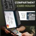 for Samsung Galaxy Z Fold 6 Case with Card Holder & S Pen Holder & Slide Camera Cover, Built-in Hinge Protection & Screen Protector, Durable Wallet Phone Cover Case for Z Fold 6 5G 2024, Black