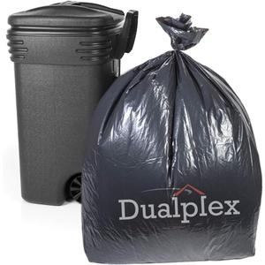 Dualplex 55 Gallon Black Trash Bags 1.2 Mil Garbage Bag 50 Bags Per Case 36" X 52"