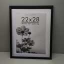 Americanflat 22x28 Poster Frame with Polished Plexiglass - Use as 18x24 Frame with Mat or Display 22x28 Photo Without Mat - Hudson Collection - Wide Picture Frames for Wall Display - Black