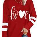 Valentine Shirts for Women: Cute Love Graphic Tee Long Sleeve Heart Tops