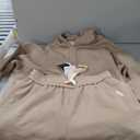 Womens 2 Piece Sweatsuit Set, 2025 Casual Long Sleeve Hoodie with Loose Wide Leg Sweatpants for Fall and Winter (Medium, Coffee Gray)