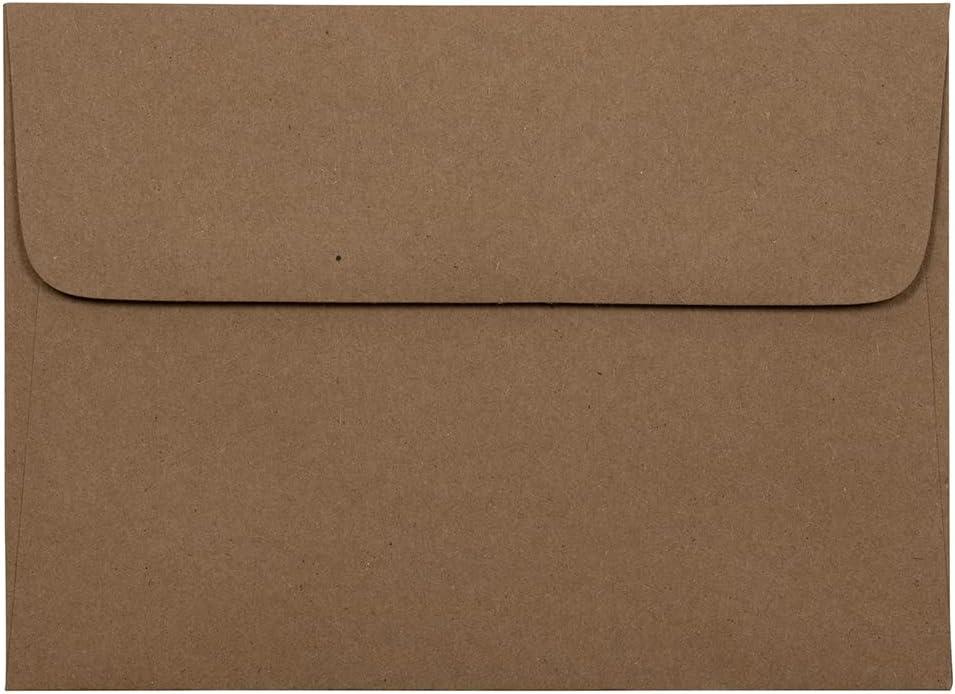 JAM PAPER A7 Premium Invitation Envelopes - 5 1/4 x 7 1/4 - Brown Kraft Paper Bag - 50/Pack