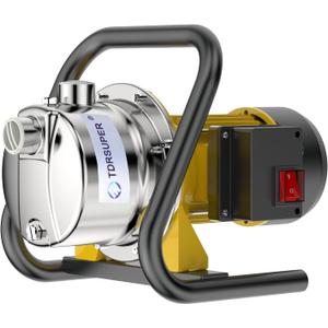 TDRSUPER 1.0HP Electric Shallow Well Pump 110V Portable Water Transfer Pump 1080GPH 18GPM Stainless Steel Pumps 150ft Heigh Draining Irrigation Pump for Garden Lawn Draining Irrigation System