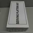 YHOSSEUN Halloween Serving Platters Set of 4, Black and White Serving Platters and Trays for Food, Rectangular Long Plates Serving Dishes for Entertaining, Checkered, 14 Inch