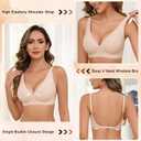 Yusongirl Seamless Low Back Bra Wireless Padded Bralette Thin Straps V Neck Halter Backless Cross Multiway Convertible Bras (Beige, L)