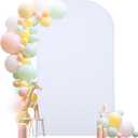 6.6FT White Arch Backdrop Cover, Spandex Fitted Wedding Arch Stand Covers Round Top Chiara Backdrop Cover for Birthday Party Ceremony Banquet Decoration