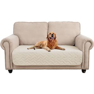 fuguitex Waterproof Dog Bed Cover Couch Cover for Pet Anti-Slip Cat Mat Pet Pad Blanket for Sofa Chair Recliner Bed Furniture Protrctor (30x53 Inch (Pack of 1), Cream)