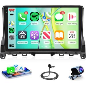 4G+64G Android 15 Car Radio Stereo Wireless Carplay Android auto for Mercedes Benz C-Class C180 C200 C230 C250 C300 C350 W204 S204 2006-2011, Rimoody 9 inch Touchscreen GPS WiFi BT FM Backup Camera