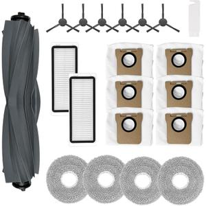 LUZMQ Replacement Parts for Dreame L20 Ultra / L30 Ultra Robot Vacuum Cleaner Accessories Kit,  2 Hepa Filters 4 Mop Pads 6 Vacuum Bags 5 Side Brushes