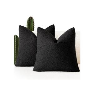 Foindtower Set of 2, Decorative Textured Boucle Throw Pillow Covers Accent Solid Pillow Cases Neutral Soft Cozy Couch Cushion Case for Chair Sofa Bedroom Living Room Home Decor