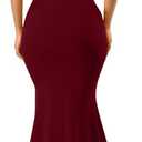 YMDUCH Women's Sexy Sleeveless One Shoulder Ruffle High Split Party Evening Long Formal Dress, S