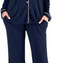 Aamikast Women's Pajama Sets Long Sleeve Button Down Sleepwear Nightwear Soft Pjs Lounge Sets, Size : L